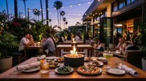 Outdoor patio dining and cocktails